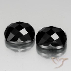 15.01 ctw Black Spinel Stones, Natural Spinel in Cushion Rose-Cut Shape for Sale