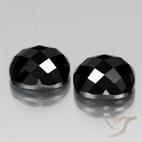 14.50 ctw Black Spinel Stones, Natural Spinel in Cushion Rose-Cut Shape for Sale