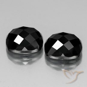14.75 ctw Black Spinel Stones, Natural Spinel in Cushion Rose-Cut Shape for Sale