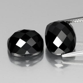 15.01 ctw Black Spinel Gemstones, Spinel Gems in Cushion Rose-Cut Shape for Sale.