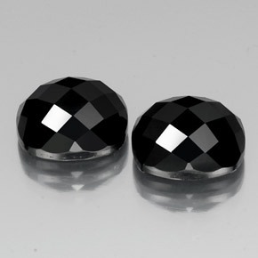 15.01 ctw Black Spinel Stones, Natural Spinel in Cushion Rose-Cut Shape for Sale