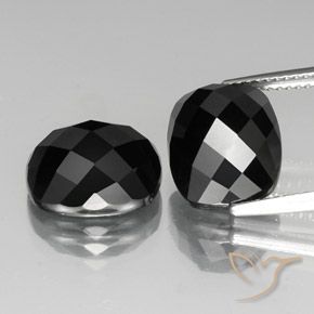 14.42 ct Black Spinel, 12 x 10.1 mm Cushion Rose Cut From Thailand, Photo A