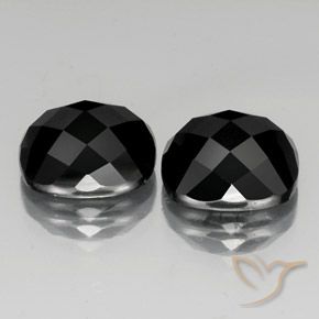 14.42 ctw Black Spinel Stones, Natural Spinel in Cushion Rose-Cut Shape for Sale