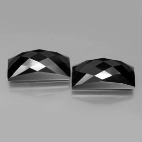 25.25 ctw Black Spinel Stones, Natural Spinel in Baguette Rose-Cut Shape for Sale