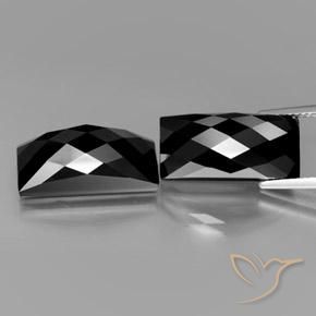 24.87ctw Natural Negro espinela, Corte Baguette, Opaco, Photo A