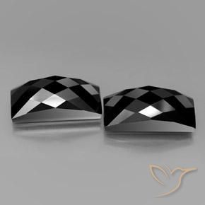 24.87 ctw Black Spinel Stones, Natural Spinel in Baguette Rose-Cut Shape for Sale