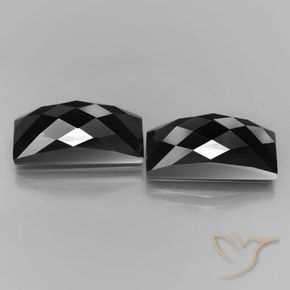 25.07 ctw Black Spinel Stones, Natural Spinel in Baguette Rose-Cut Shape for Sale