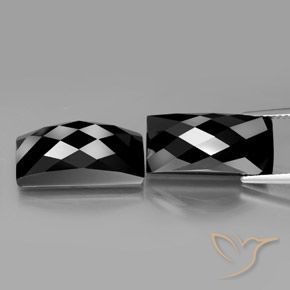 25.9 ct Black Spinel, 17.6 x 8.2 mm Baguette Rose Cut From Thailand, Photo A