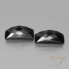 24.82 ctw Black Spinel Stones, Natural Spinel in Baguette Rose-Cut Shape for Sale