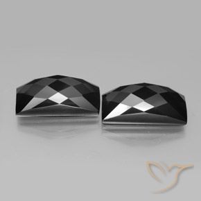 25.16 ctw Black Spinel Stones, Natural Spinel in Baguette Rose-Cut Shape for Sale