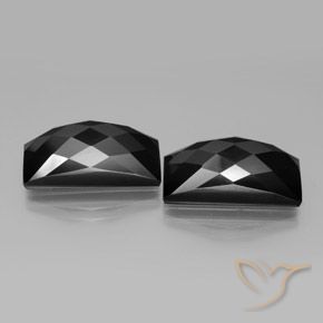 25.13 ctw Black Spinel Stones, Natural Spinel in Baguette Rose-Cut Shape for Sale
