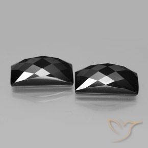 25.08 ctw Black Spinel Stones, Natural Spinel in Baguette Rose-Cut Shape for Sale