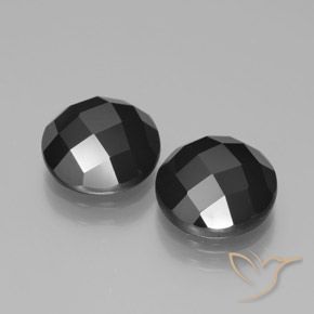 7.19 ctw Black Spinel Stones, Natural Spinel in Round Rose-Cut Shape for Sale