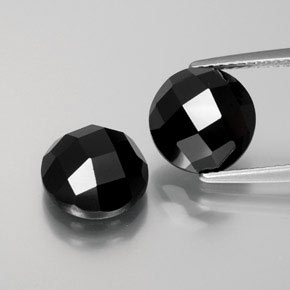 7.78 ctw Black Spinel Gemstones, Spinel Gems in Round Rose-Cut Shape for Sale.