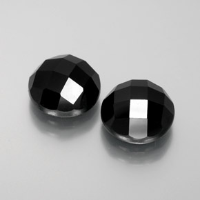 7.76 ctw Black Spinel Stones, Natural Spinel in Round Rose-Cut Shape for Sale