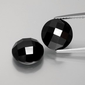 6.96 ctw Black Spinel Gemstones, Spinel Gems in Round Rose-Cut Shape for Sale.