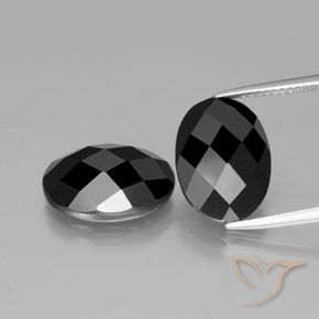 13.46 ct Black Spinel, 14.1 x 9.9 mm Oval Rose Cut From Thailand, Photo A