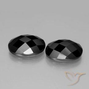 13.46 ctw Black Spinel Stones, Natural Spinel in Oval Rose-Cut Shape for Sale