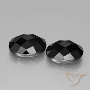 15.75 ctw Black Spinel Stones, Natural Spinel in Oval Rose-Cut Shape for Sale
