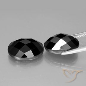 Spinel Gemstones in 14 x 10 mm (calibrated) Size for Sale, Spinel Stones in Black Color