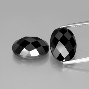 14.64 ctw Black Spinel Gemstones, Spinel Gems in Oval Rose-Cut Shape for Sale.