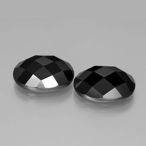 14.64 ctw Black Spinel Stones, Natural Spinel in Oval Rose-Cut Shape for Sale
