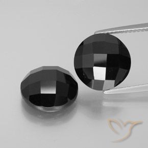 14.22 ct Black Spinel, 11.8 mm Round Rose Cut From Thailand, Photo A