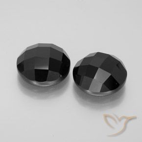14.22 ctw Black Spinel Stones, Natural Spinel in Round Rose-Cut Shape for Sale