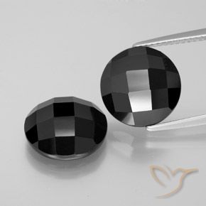 12.95 ct Black Spinel, 11.7 mm Round Rose Cut From Thailand, Photo A
