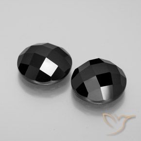 12.95 ctw Black Spinel Stones, Natural Spinel in Round Rose-Cut Shape for Sale