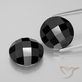 13.48 ct Black Spinel, 12 mm Round Rose Cut From Thailand, Photo A