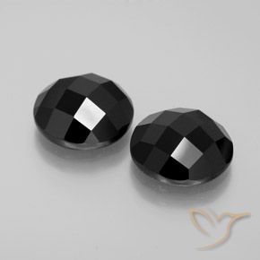 13.48 ctw Black Spinel Stones, Natural Spinel in Round Rose-Cut Shape for Sale