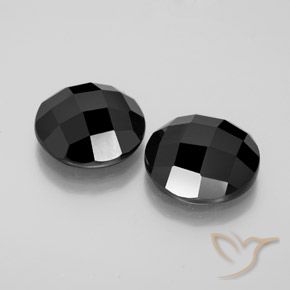 11.99 ctw Black Spinel Stones, Natural Spinel in Round Rose-Cut Shape for Sale