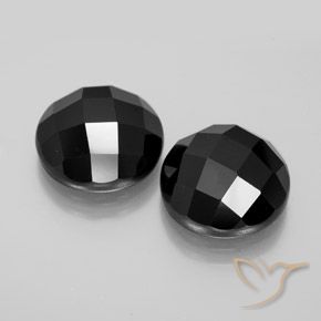14.84 ctw Black Spinel Stones, Natural Spinel in Round Rose-Cut Shape for Sale