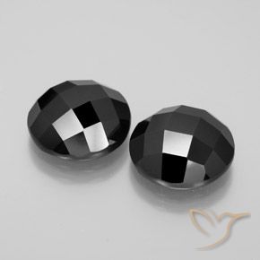 13.93 ctw Black Spinel Stones, Natural Spinel in Round Rose-Cut Shape for Sale