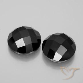 13.84 ctw Black Spinel Stones, Natural Spinel in Round Rose-Cut Shape for Sale