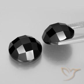 Spinel Gemstones in 12 mm (calibrated) Size for Sale, Spinel Stones in Black Color