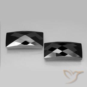 27.88 ctw Black Spinel Stones, Natural Spinel in Baguette Rose-Cut Shape for Sale