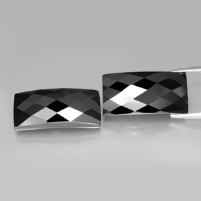 24.71 ctw Black Spinel Gemstones, Spinel Gems in Baguette Rose-Cut Shape for Sale.
