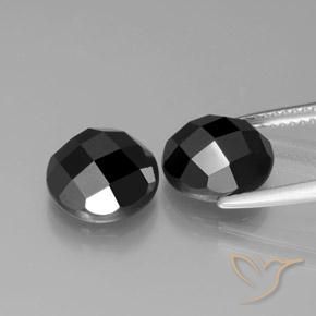 Spinel Gemstones in 9 mm (calibrated) Size for Sale, Spinel Stones in Black Color