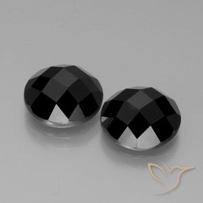 8.76 ctw Black Spinel Stones, Natural Spinel in Round Rose-Cut Shape for Sale