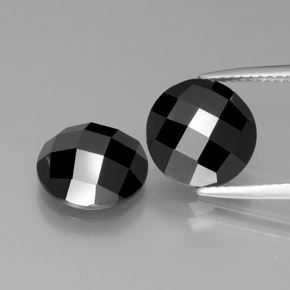 7.63 ctw Black Spinel Gemstones, Spinel Gems in Round Rose-Cut Shape for Sale.