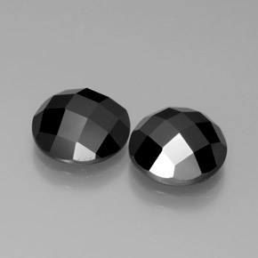 7.63 ctw Black Spinel Stones, Natural Spinel in Round Rose-Cut Shape for Sale