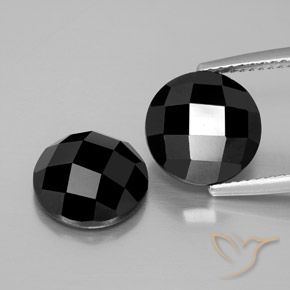 9,76 ct schwarzer Spinell, 10,2 mm runder Rosenschliff aus Thailand, Photo A
