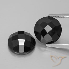 8.89 ct Black Spinel, 10.2 mm Round Rose Cut From Thailand, Photo A