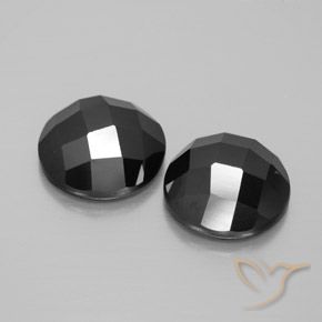 8.89 ctw Black Spinel Stones, Natural Spinel in Round Rose-Cut Shape for Sale