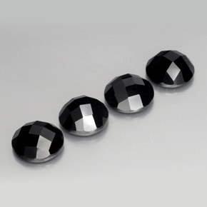 13.66 ctw Black Spinel Stones, Natural Spinel in Round Rose-Cut Shape for Sale