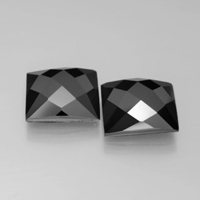 15.79 ctw Black Spinel Stones, Natural Spinel in Square Rose-Cut Shape for Sale