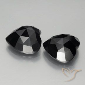 17.33 ctw Black Spinel Stones, Natural Spinel in Heart Rose-Cut Shape for Sale