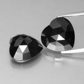 16.21 ctw Black Spinel Gemstones, Spinel Gems in Heart Rose-Cut Shape for Sale.